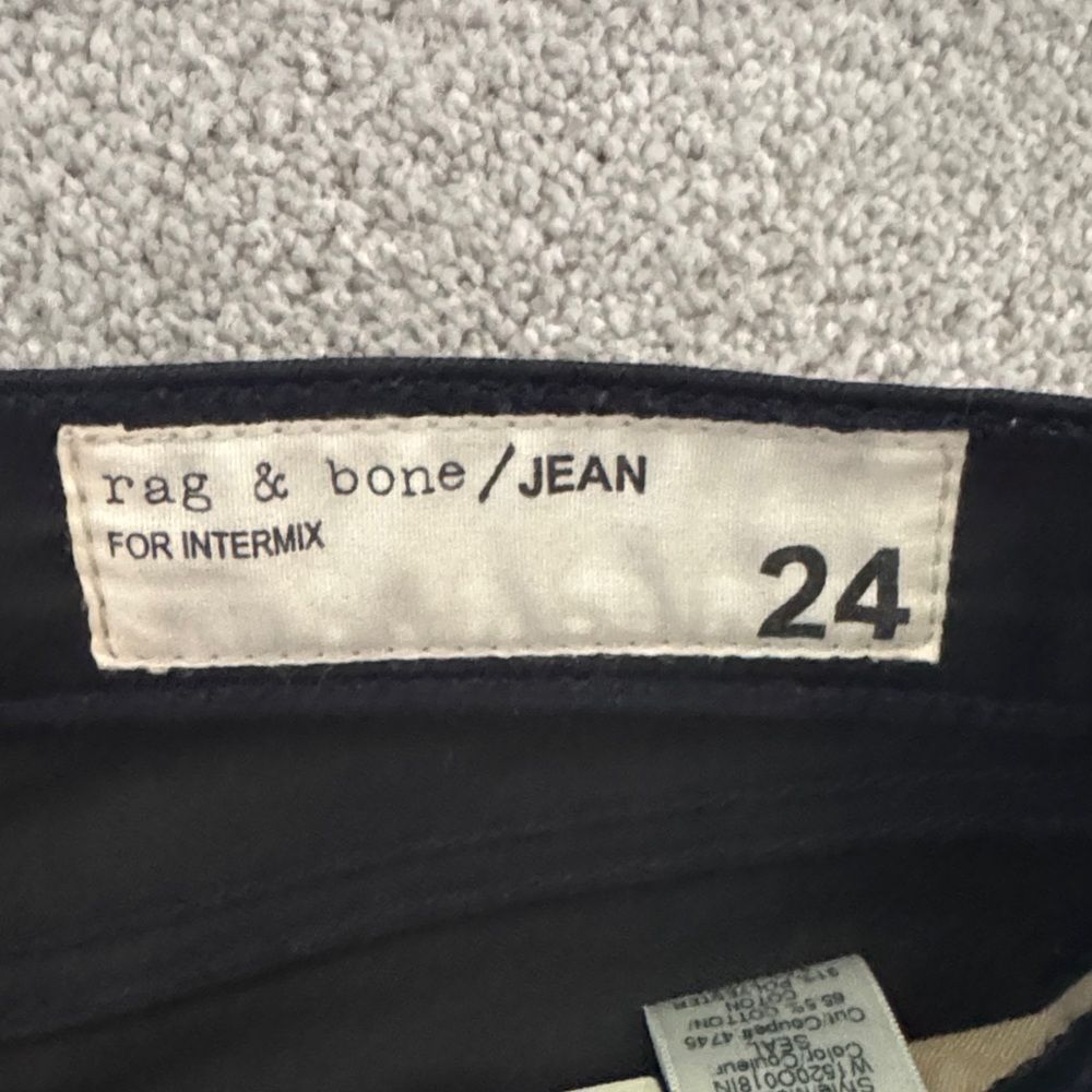 Rag & Bone The Zip Coated Black Skinny Jeans Size 24 - Picture 7 of 13